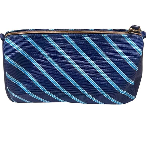 United Airlines Brooks Brothers Blue Stripe Amenity Pouch 2025 Preppy Travel Bag - Picture 3 of 6